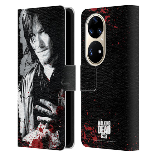 AMC The Walking Dead Gore Wounded Hand Leather Book Wallet Case Cover For Huawei P50 Pro