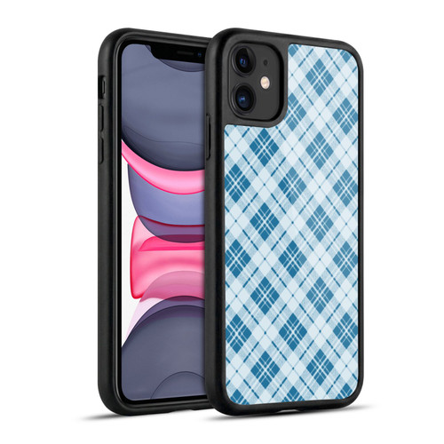 PLdesign Christmas Light Blue Tartan Gel Armour Case For Apple iPhone 11