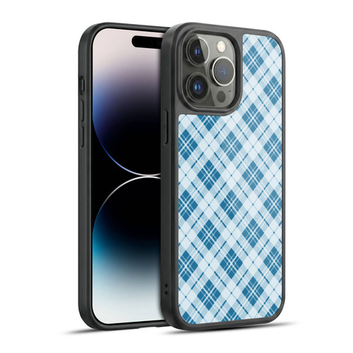 PLdesign Christmas Light Blue Tartan Gel Armour Case For Apple iPhone 14 Pro Max