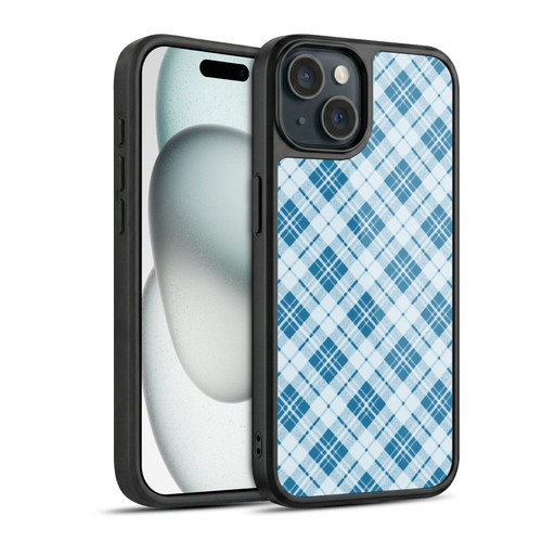 PLdesign Christmas Light Blue Tartan Gel Armour Case For Apple iPhone 15