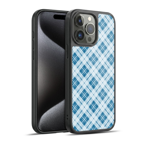 PLdesign Christmas Light Blue Tartan Gel Armour Case For Apple iPhone 15 Pro Max