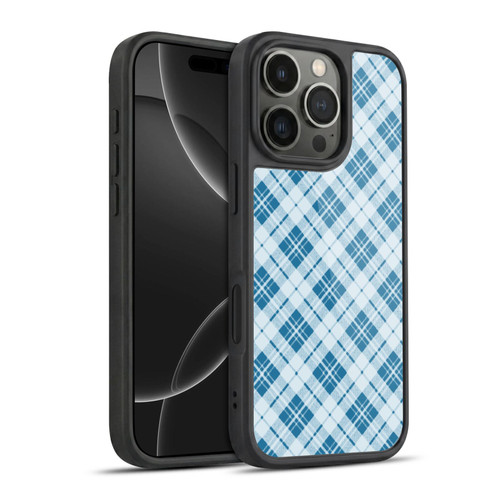 PLdesign Christmas Light Blue Tartan Gel Armour Case For Apple iPhone 16 Pro