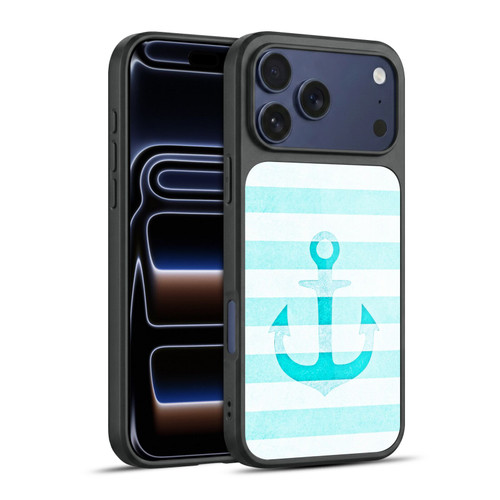 Monika Strigel Vintage Anchors Aqua Gel Armour Case For Apple iPhone 17 Pro Max