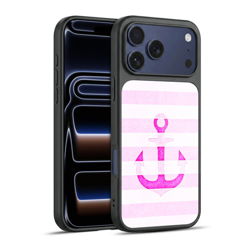 Monika Strigel Vintage Anchors Neon Pink Gel Armour Case For Apple iPhone 17 Pro Max
