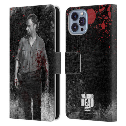 AMC The Walking Dead Gore Rick Grimes Leather Book Wallet Case Cover For Apple iPhone 14