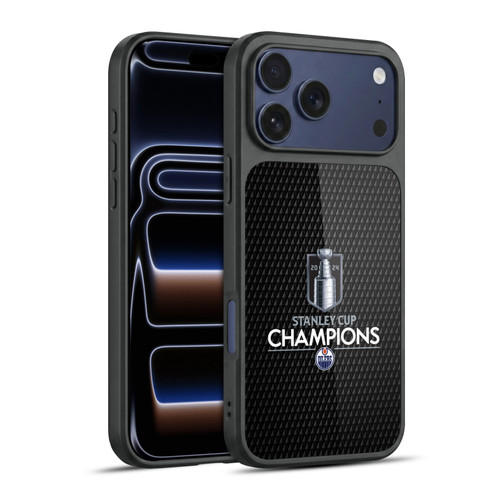 NHL 2024 Stanley Cup Champions Edmonton Oilers Puck Pattern Gel Armour Case For Apple iPhone 17 Pro Max