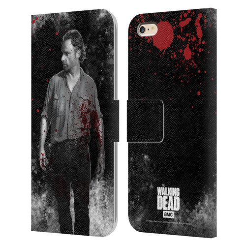 AMC The Walking Dead Gore Rick Grimes Leather Book Wallet Case Cover For Apple iPhone 6 Plus / iPhone 6s Plus