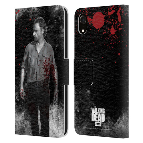 AMC The Walking Dead Gore Rick Grimes Leather Book Wallet Case Cover For Apple iPhone XR
