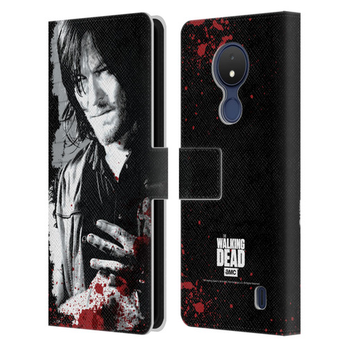 AMC The Walking Dead Gore Wounded Hand Leather Book Wallet Case Cover For Nokia C21
