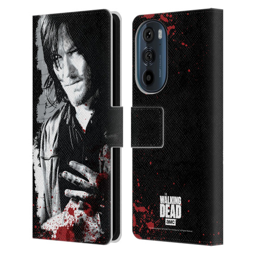 AMC The Walking Dead Gore Wounded Hand Leather Book Wallet Case Cover For Motorola Edge 30