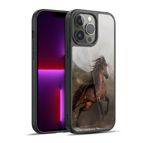 Simone Gatterwe Horses Brown Gel Armour Case For Apple iPhone 13 Pro Max