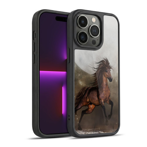 Simone Gatterwe Horses Brown Gel Armour Case For Apple iPhone 14 Pro