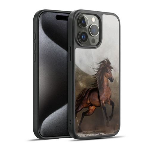 Simone Gatterwe Horses Brown Gel Armour Case For Apple iPhone 15 Pro Max