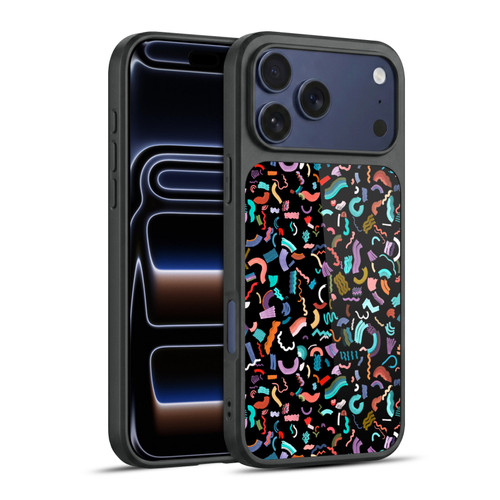 Ninola Patterns Cute Curly Shapes Black Gel Armour Case For Apple iPhone 17 Pro Max