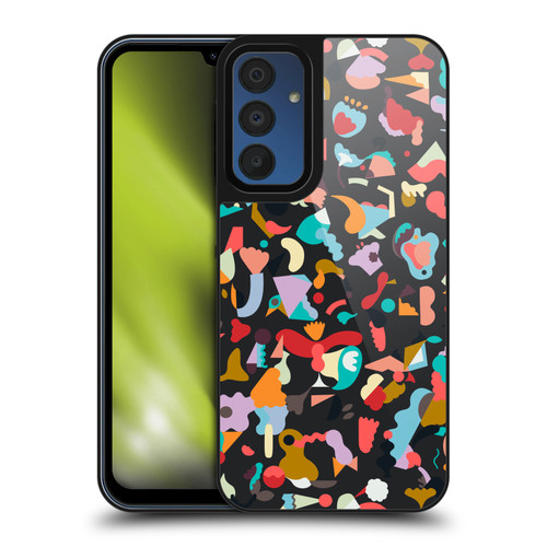 Ninola Patterns Imaginary Geo Animals Black Gel Armour Case For Samsung Galaxy A15