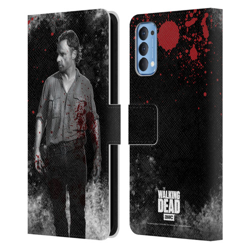 AMC The Walking Dead Gore Rick Grimes Leather Book Wallet Case Cover For OPPO Reno 4 5G