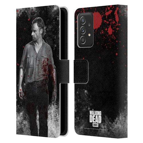 AMC The Walking Dead Gore Rick Grimes Leather Book Wallet Case Cover For Samsung Galaxy A52 / A52s / 5G (2021)