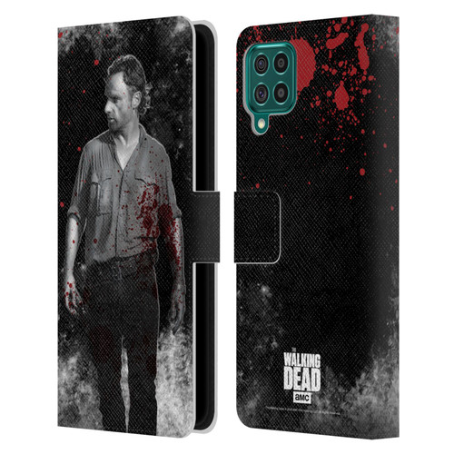 AMC The Walking Dead Gore Rick Grimes Leather Book Wallet Case Cover For Samsung Galaxy F62 (2021)