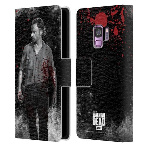 AMC The Walking Dead Gore Rick Grimes Leather Book Wallet Case Cover For Samsung Galaxy S9