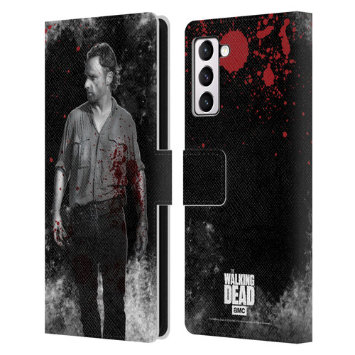 AMC The Walking Dead Gore Rick Grimes Leather Book Wallet Case Cover For Samsung Galaxy S21+ 5G