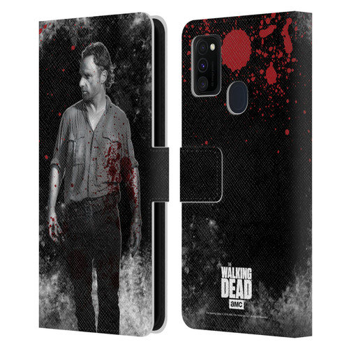 AMC The Walking Dead Gore Rick Grimes Leather Book Wallet Case Cover For Samsung Galaxy M30s (2019)/M21 (2020)