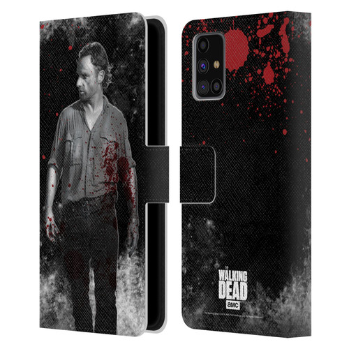AMC The Walking Dead Gore Rick Grimes Leather Book Wallet Case Cover For Samsung Galaxy M31s (2020)