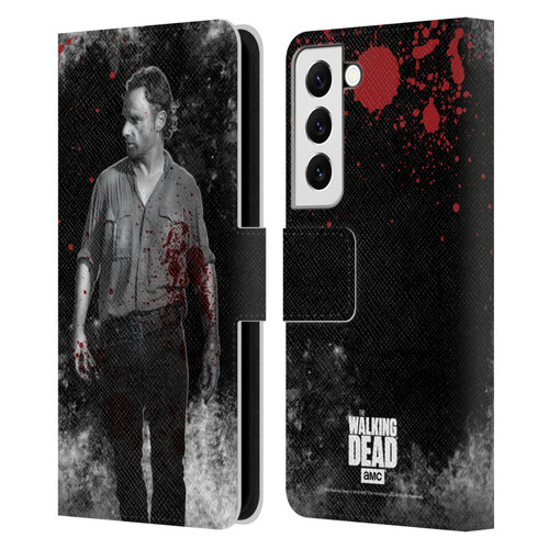 AMC The Walking Dead Gore Rick Grimes Leather Book Wallet Case Cover For Samsung Galaxy S22 5G