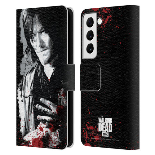 AMC The Walking Dead Gore Wounded Hand Leather Book Wallet Case Cover For Samsung Galaxy S22 5G