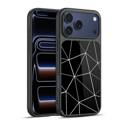 PLdesign Geometric Patterns Black Triangles White Lines Gel Armour Case For Apple iPhone 17 Pro Max