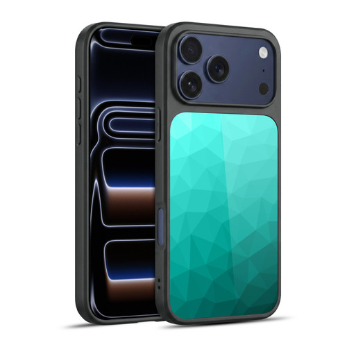 PLdesign Geometric Patterns Turquoise Gradient Mesh Gel Armour Case For Apple iPhone 17 Pro Max