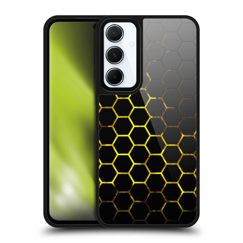 PLdesign Geometric Patterns Honeycomb Yellow Gel Armour Case For Samsung Galaxy A55 5G
