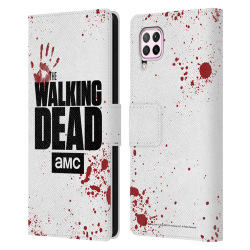 AMC The Walking Dead Logo White Leather Book Wallet Case Cover For Huawei Nova 6 SE / P40 Lite