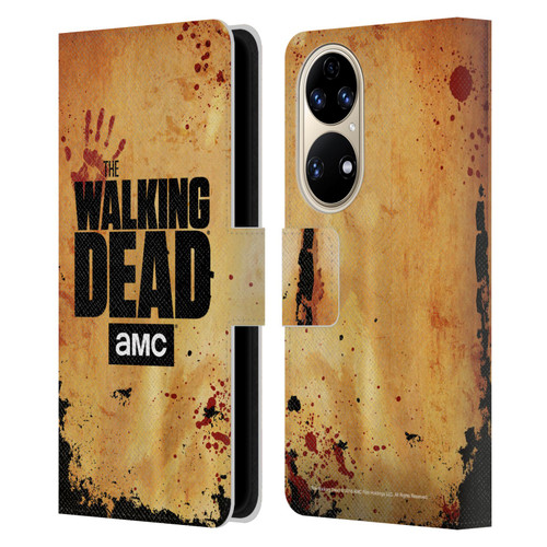 AMC The Walking Dead Logo Stacked Leather Book Wallet Case Cover For Huawei P50