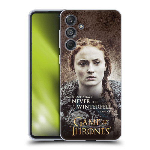 HBO Game of Thrones Character Quotes Sansa Stark Soft Gel Case for Samsung Galaxy M55 5G
