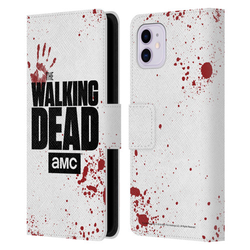 AMC The Walking Dead Logo White Leather Book Wallet Case Cover For Apple iPhone 11