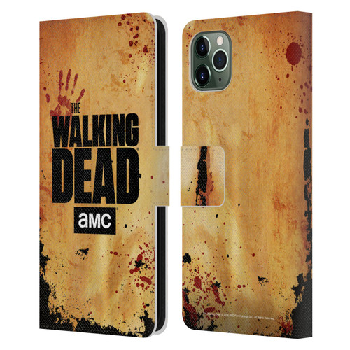 AMC The Walking Dead Logo Stacked Leather Book Wallet Case Cover For Apple iPhone 11 Pro Max