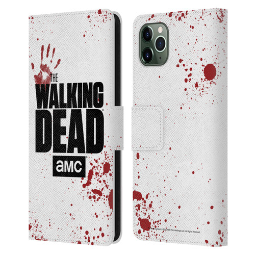 AMC The Walking Dead Logo White Leather Book Wallet Case Cover For Apple iPhone 11 Pro Max
