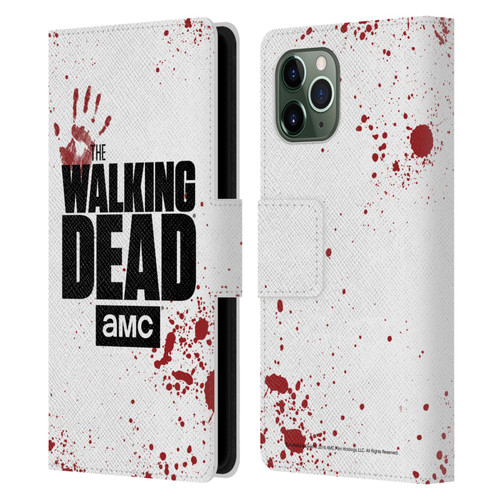 AMC The Walking Dead Logo White Leather Book Wallet Case Cover For Apple iPhone 11 Pro
