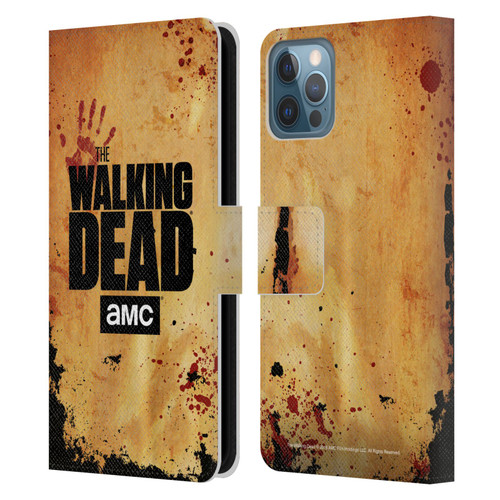 AMC The Walking Dead Logo Stacked Leather Book Wallet Case Cover For Apple iPhone 12 / iPhone 12 Pro