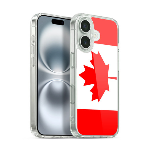 Head Case Designs Football Country Flags Canada Canadian Maple Leaf Soft Gel Case for Apple iPhone 16 & MagSafe