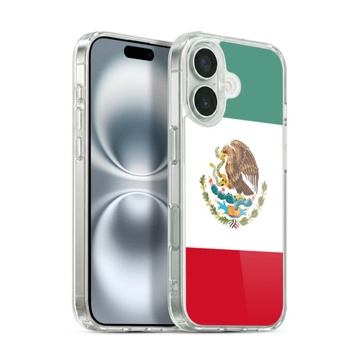 Head Case Designs Football Country Flags Mexico Mexican México Aztec Soft Gel Case for Apple iPhone 16 & MagSafe