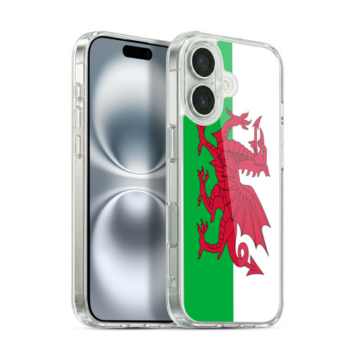 Head Case Designs Football Country Flags Wales Welsh Cymru Red Dragon Soft Gel Case for Apple iPhone 16 & MagSafe