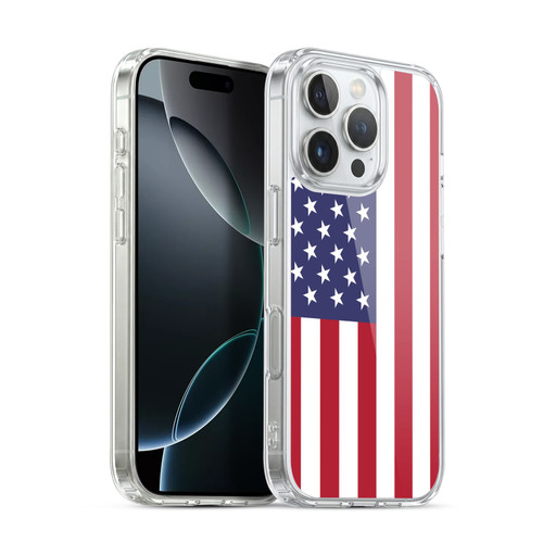 Head Case Designs Football Country Flags United States American USA Soft Gel Case for Apple iPhone 16 Pro & MagSafe