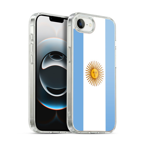 Head Case Designs Football Country Flags Argentina Argentinian Argentina Soft Gel Case for Apple iPhone 16e / Apple iPhone 17e & MagSafe