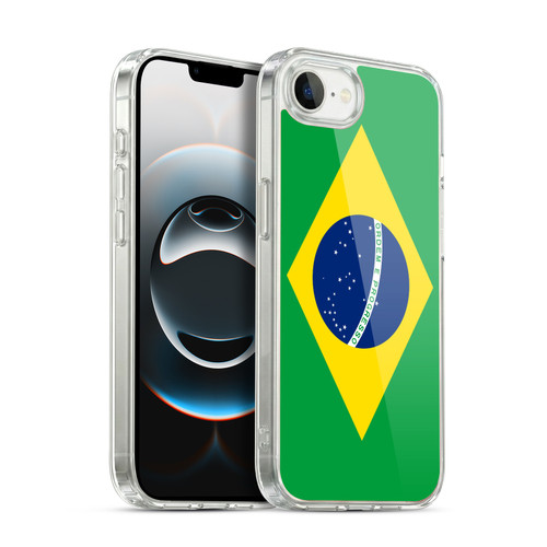 Head Case Designs Football Country Flags Brazil Brazilian Brasil Soft Gel Case for Apple iPhone 16e / Apple iPhone 17e & MagSafe