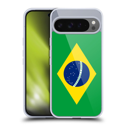 Head Case Designs Football Country Flags Brazil Brazilian Brasil Soft Gel Case for Google Pixel 9 Pro XL