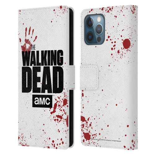 AMC The Walking Dead Logo White Leather Book Wallet Case Cover For Apple iPhone 12 Pro Max