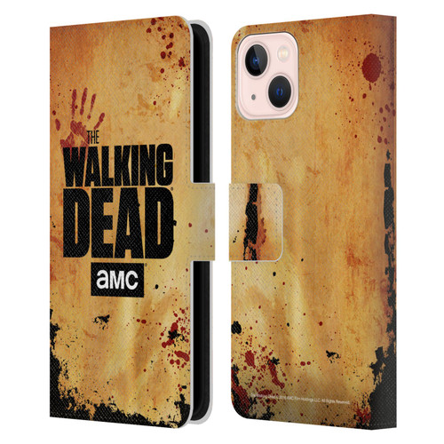 AMC The Walking Dead Logo Stacked Leather Book Wallet Case Cover For Apple iPhone 13