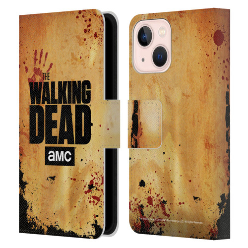 AMC The Walking Dead Logo Stacked Leather Book Wallet Case Cover For Apple iPhone 13 Mini