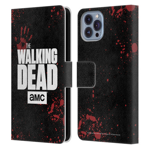 AMC The Walking Dead Logo Black Leather Book Wallet Case Cover For Apple iPhone 14